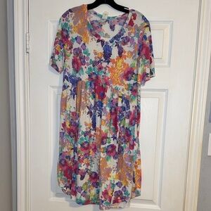 Floral Multicolor Women's Dress